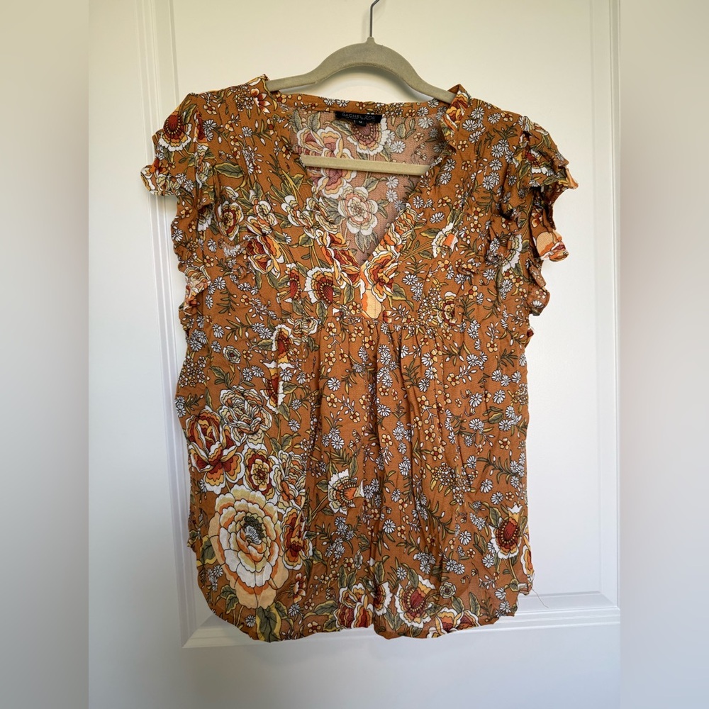 Rachel Zoe Orange Floral Blouse